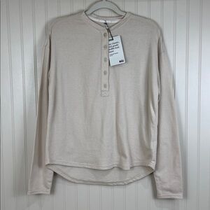 NWT REI Co.Op Women’s waffle knit Trailsmith Layering Henley Color Ecru Medium